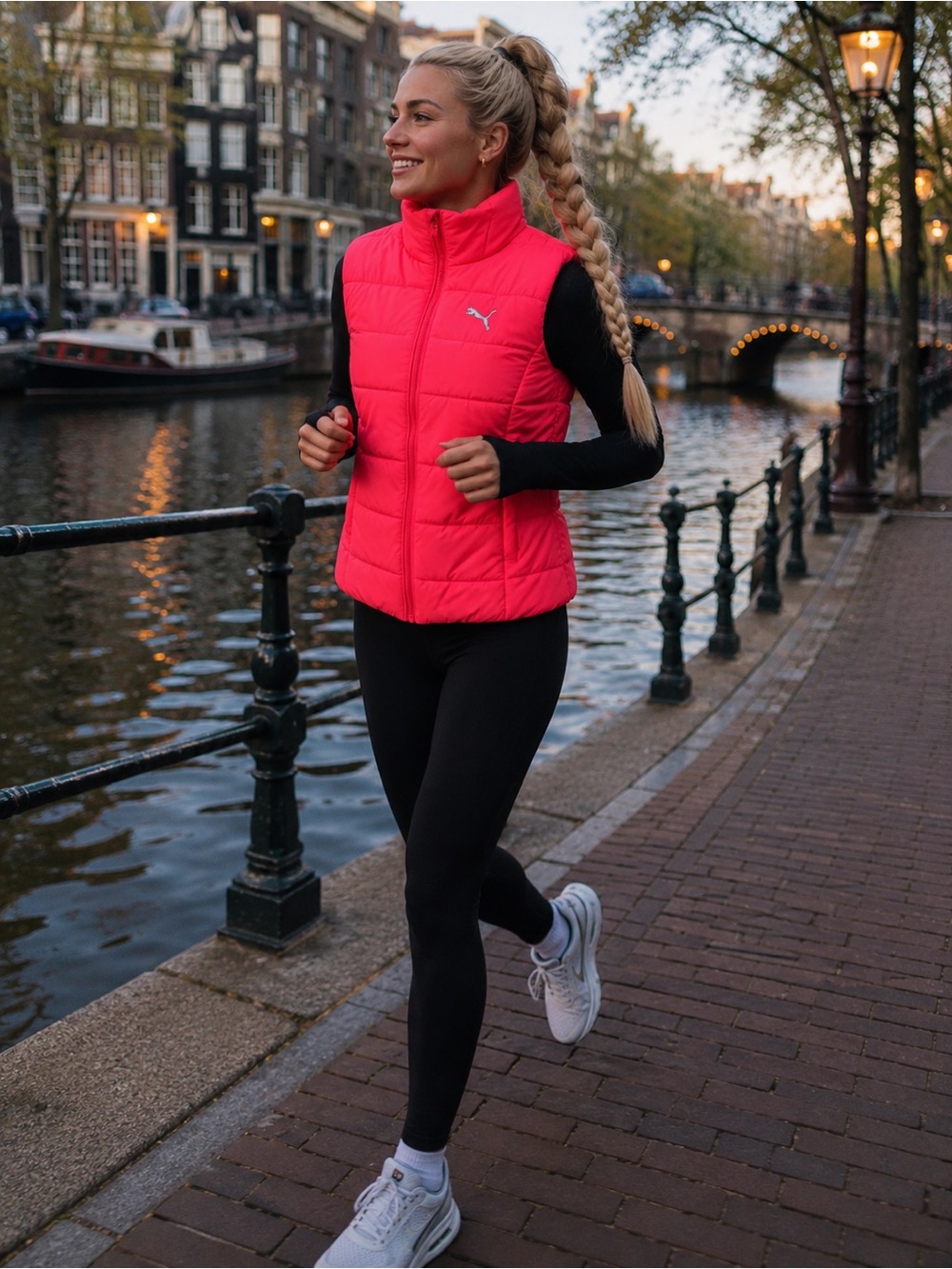 Puma Hot Pink Quilted Sleeveless Puffer Vest